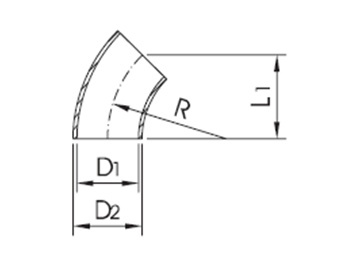 Bogen SS-45° DIN 11852