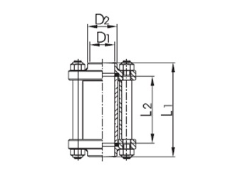 Verre de contrôle DIN-SS avec extrémités de soudure